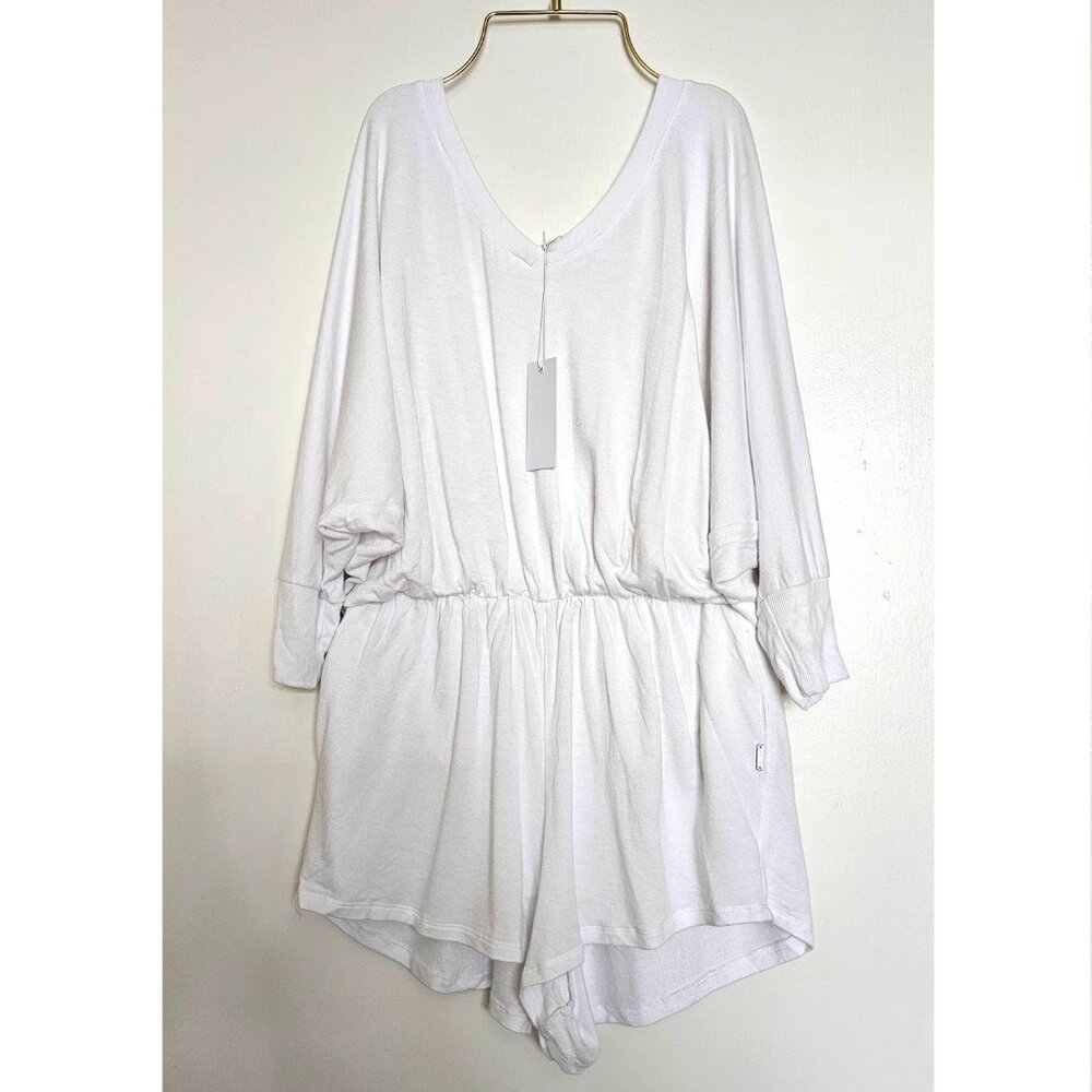 NWT White Modal Long Sleeve Lounge Romper L LVHR Sabina